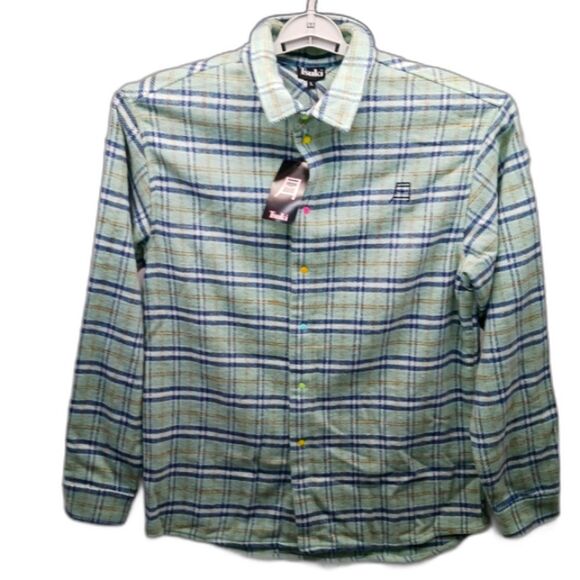 Tsuki Market Flannel Button Up Pewdie Pie Felix and Marzia Kjellberg. NWT. Large - Picture 1 of 12